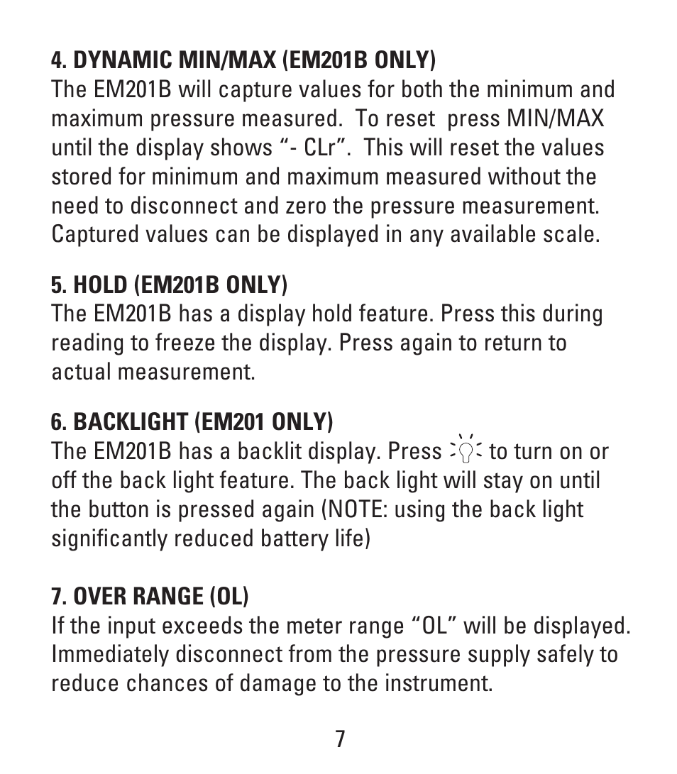 UEi Test Instruments EM201B User Manual | Page 7 / 12