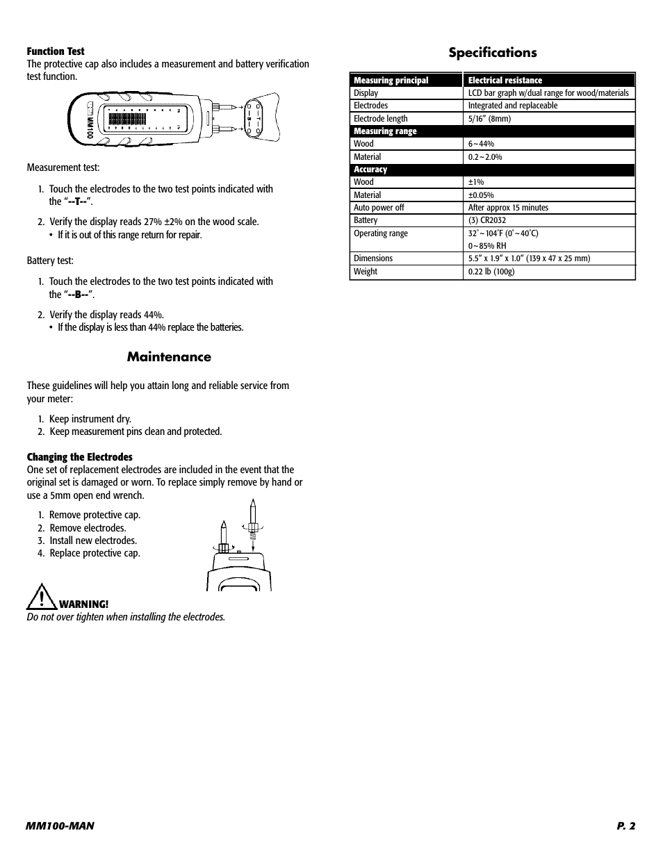 UEi Test Instruments MM100 User Manual | Page 3 / 4
