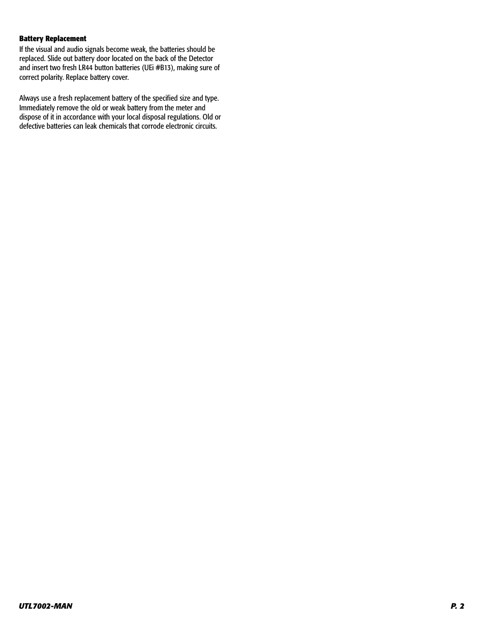 UEi Test Instruments UTL7002 User Manual | Page 3 / 4