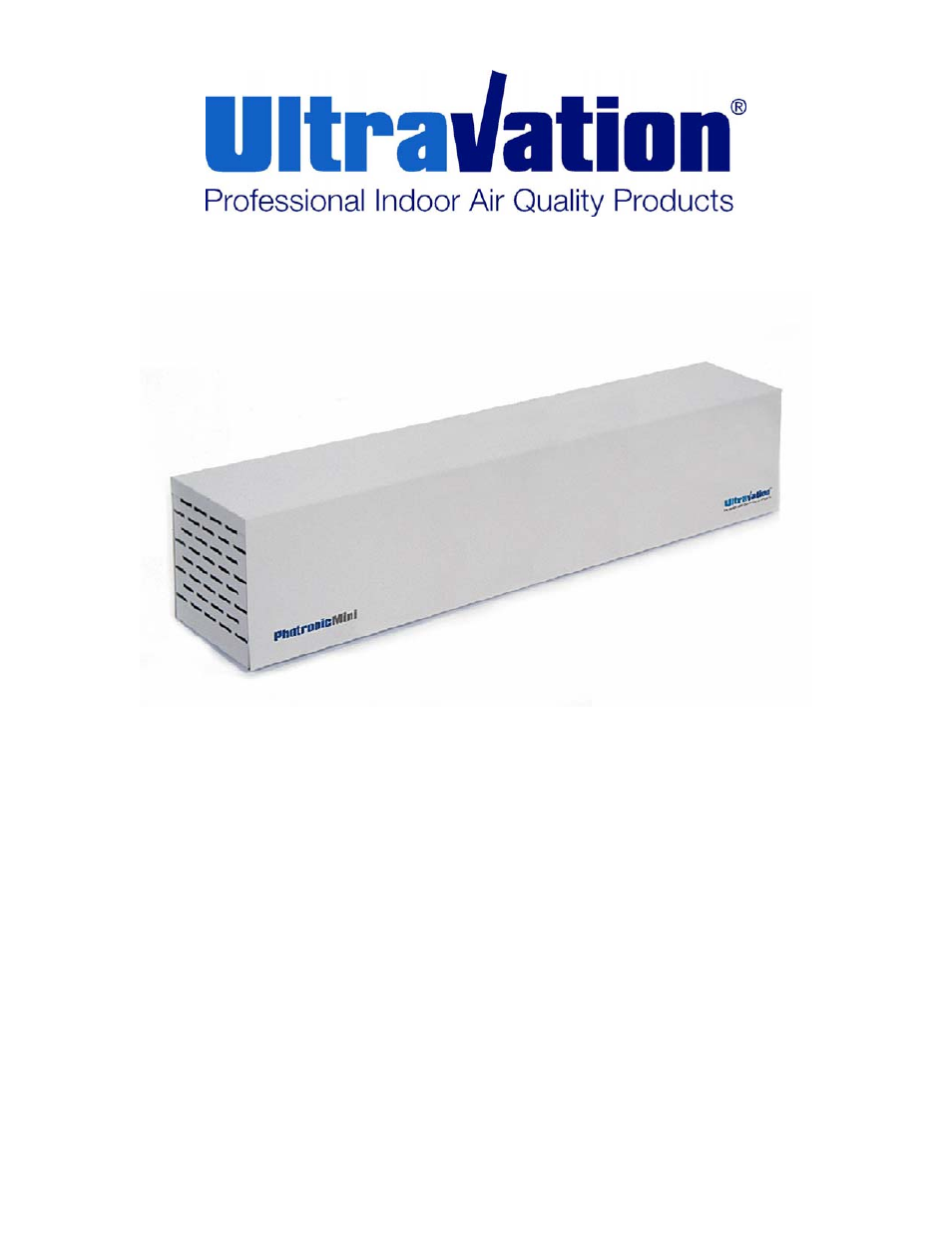 Ultravation Photronic Air Purification UVP-1000 - DC-IH-0207 User Manual | 2 pages