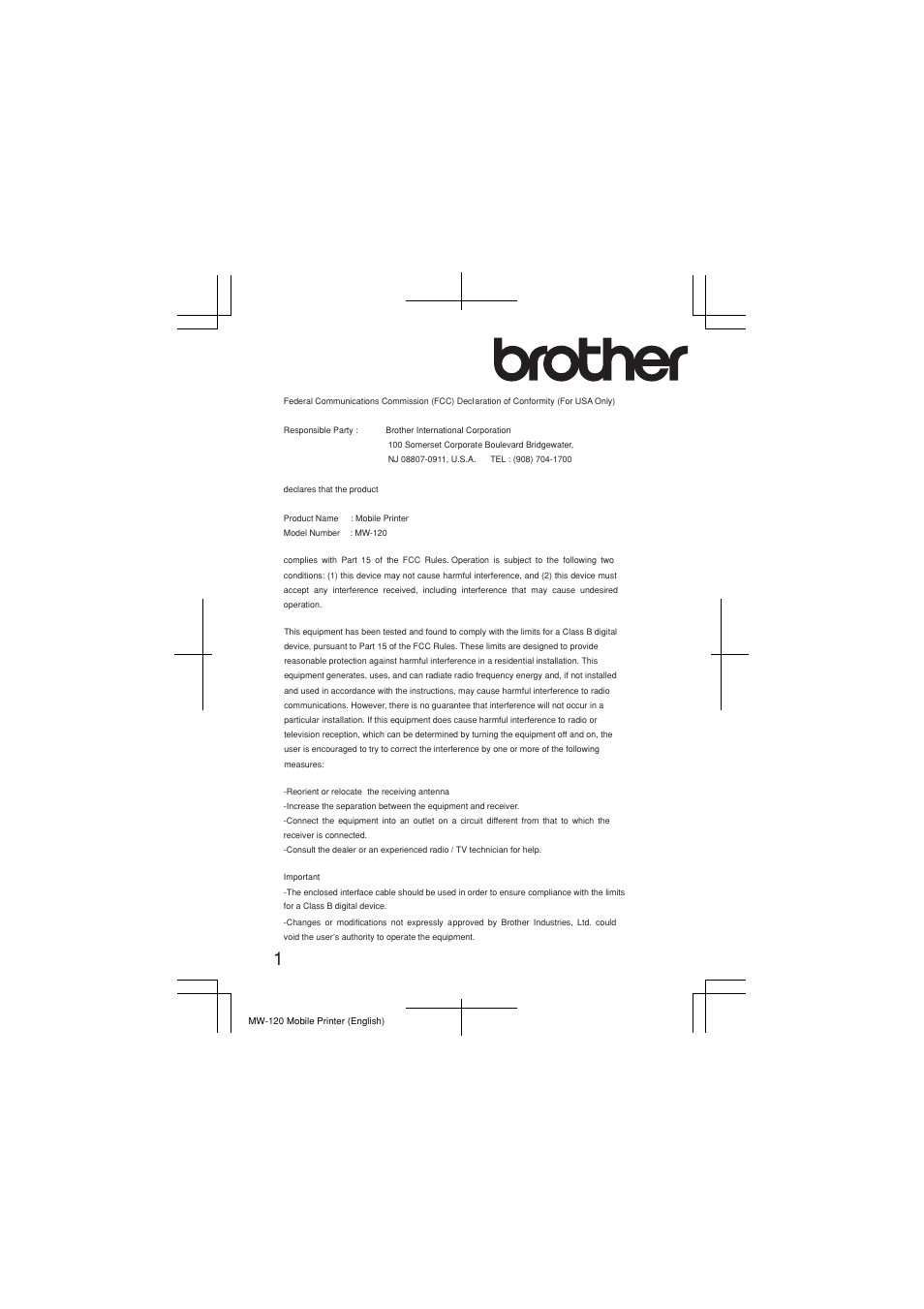 Brother MW-120 User Manual | Page 2 / 12