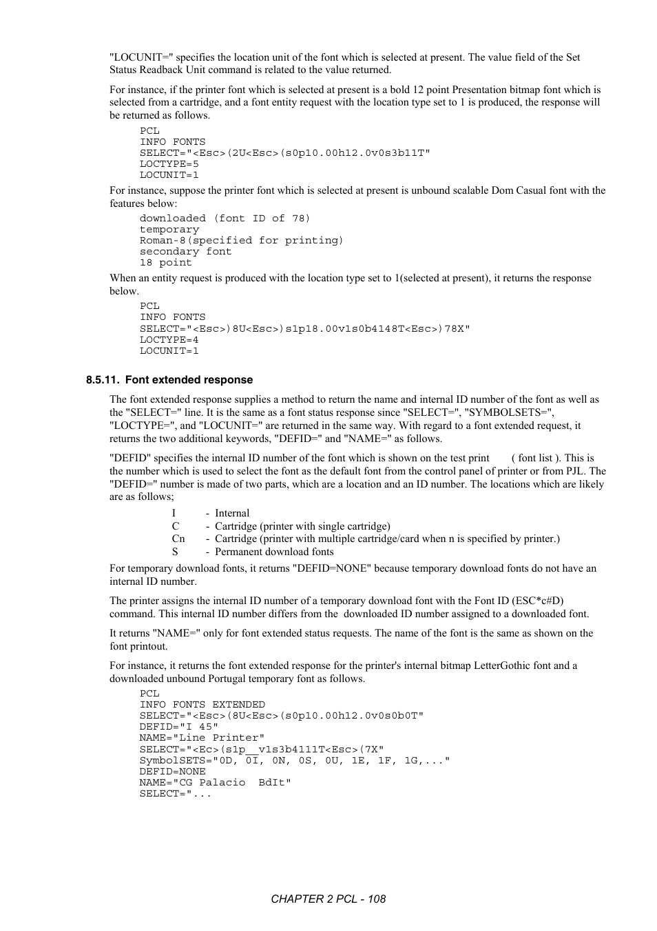 Font extended response | Brother HL-2170W User Manual | Page 127 / 522