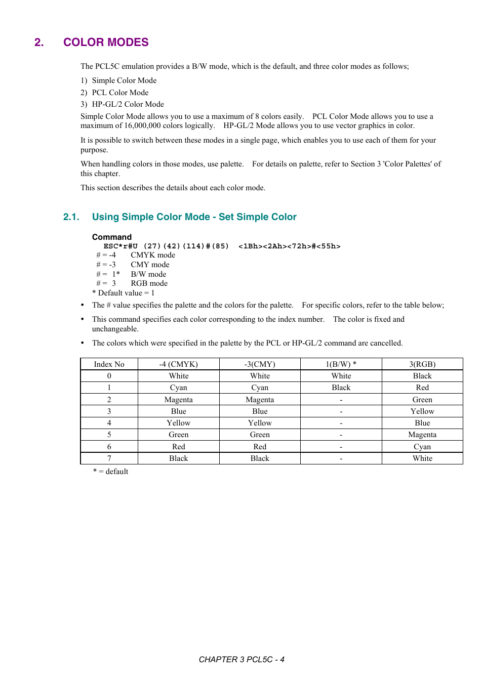 Color modes, Using simple color mode - set simple color | Brother HL-2170W User Manual | Page 137 / 522