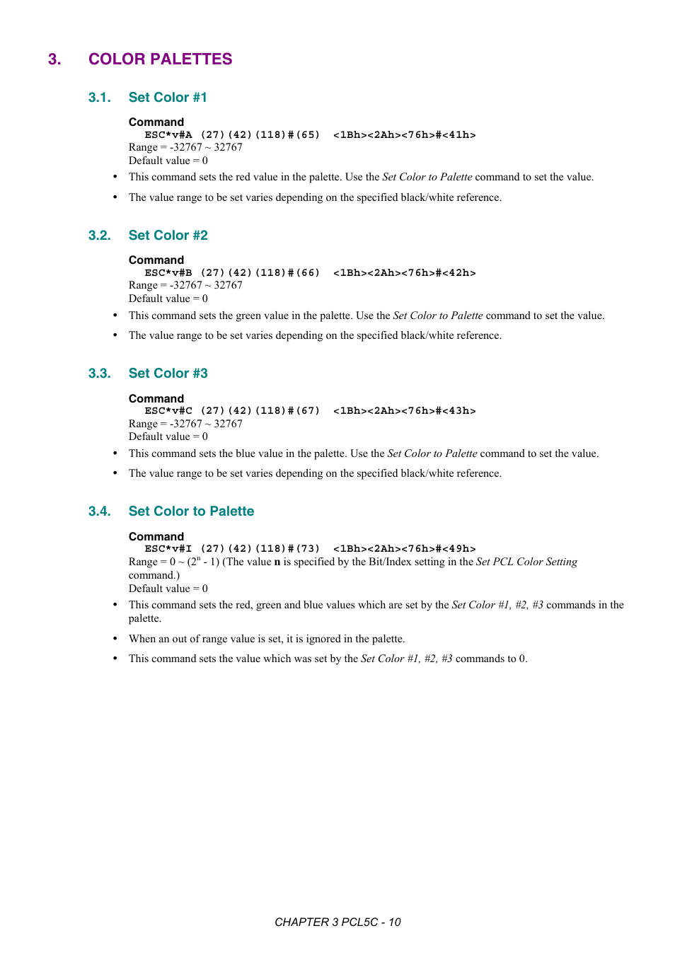 Color palettes, Set color #1, Set color #2 | Set color #3, Set color to palette, Color pallets | Brother HL-2170W User Manual | Page 143 / 522
