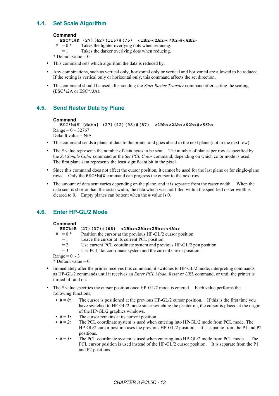 Set scale algorithm, Send raster data by plane, Enter hp-gl/2 mode | Brother HL-2170W User Manual | Page 146 / 522