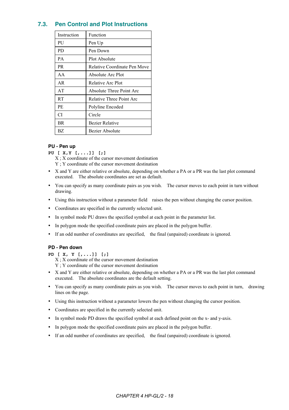 Pen control and plot instructions | Brother HL-2170W User Manual | Page 169 / 522
