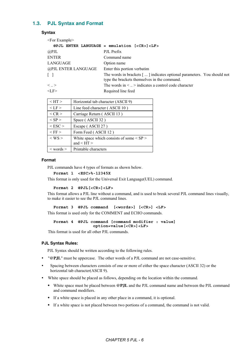 Pjl syntax and format | Brother HL-2170W User Manual | Page 210 / 522