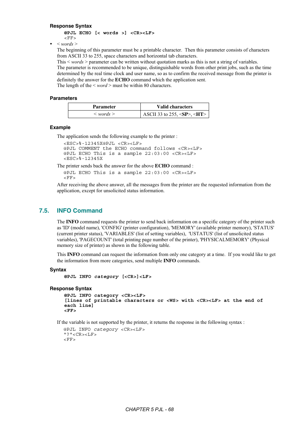 Info command | Brother HL-2170W User Manual | Page 272 / 522