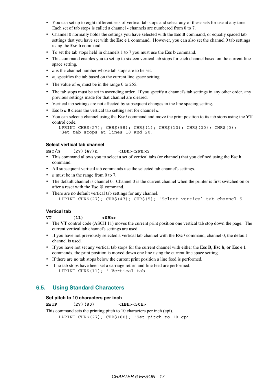 Using standard characters | Brother HL-2170W User Manual | Page 305 / 522