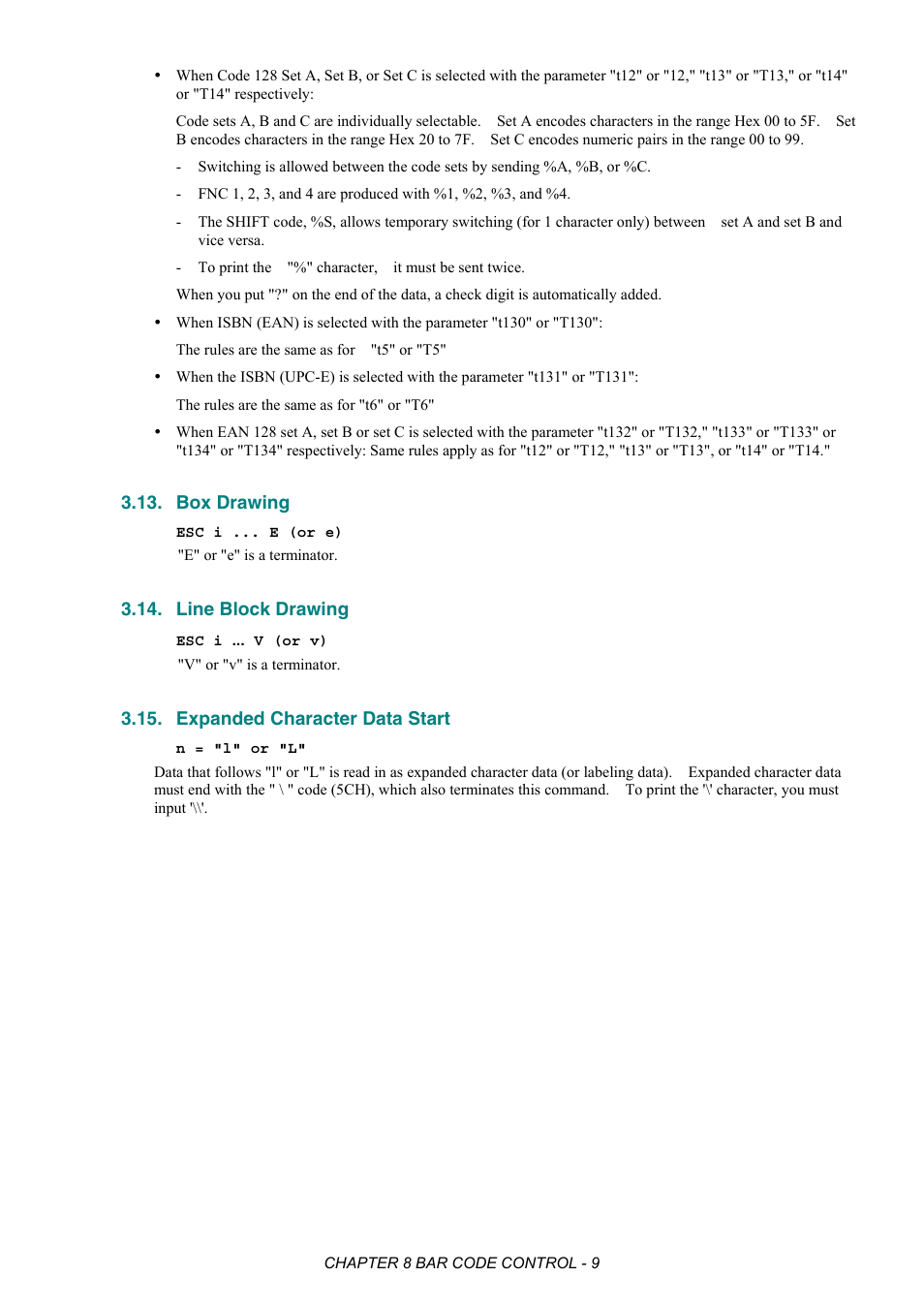 Box drawing, Line block drawing, Expanded character data start | Brother HL-2170W User Manual | Page 346 / 522