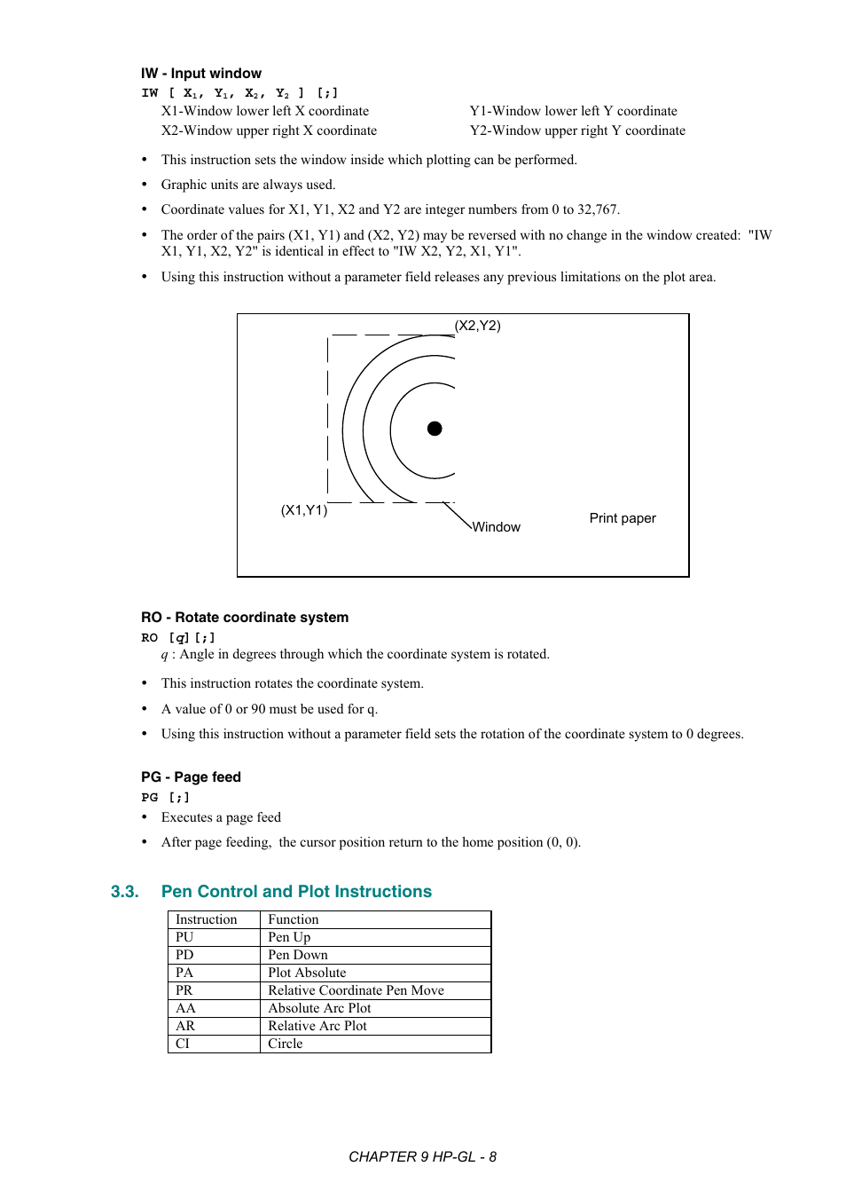 Pen control and plot instructions | Brother HL-2170W User Manual | Page 356 / 522