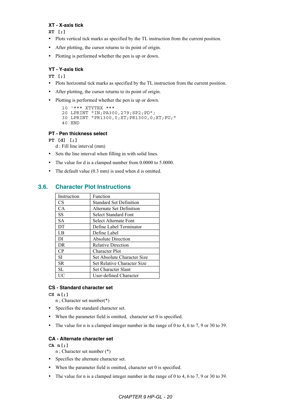 Character plot instructions | Brother HL-2170W User Manual | Page 368 / 522