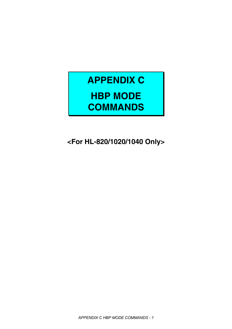 Appendix c hbp mode commands | Brother HL-2170W User Manual | Page 495 / 522