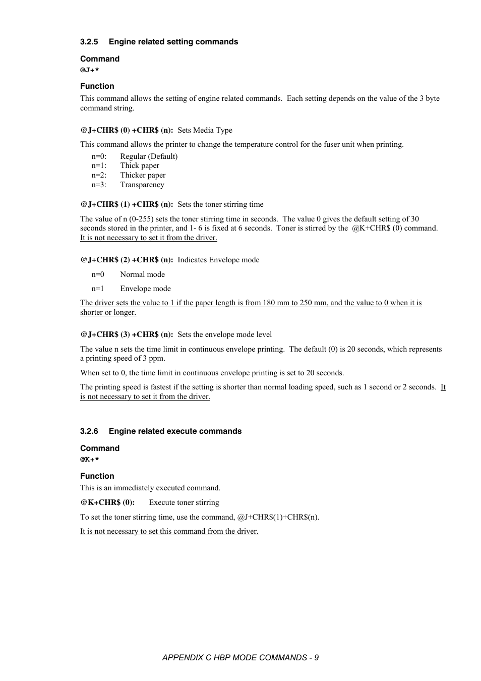 5 engine related setting commands, 6 engine related execute commands, Engine related setting commands | Engine related execute commands | Brother HL-2170W User Manual | Page 503 / 522