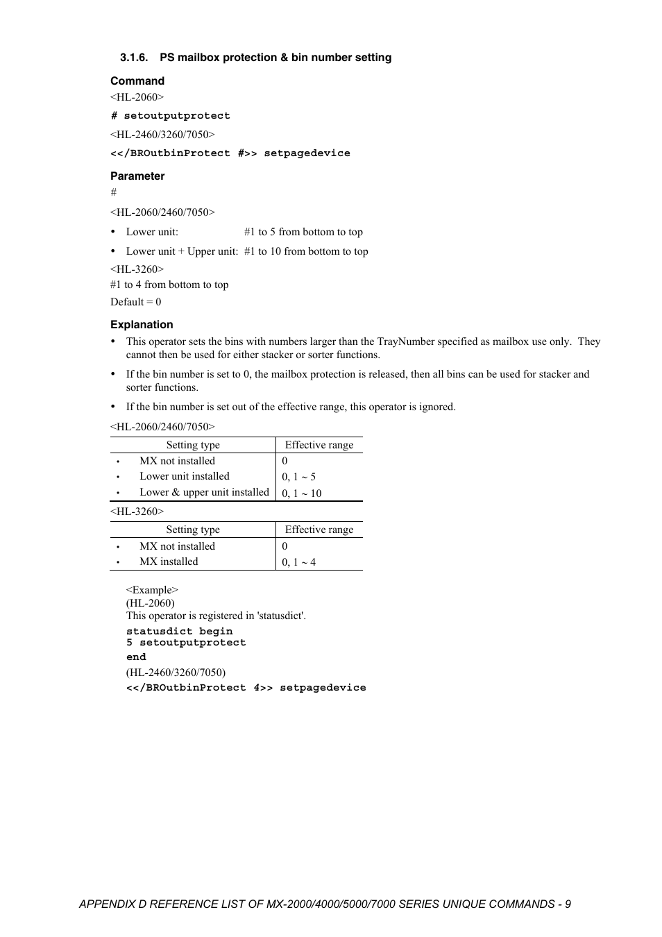 Ps mailbox protection & bin number setting | Brother HL-2170W User Manual | Page 516 / 522