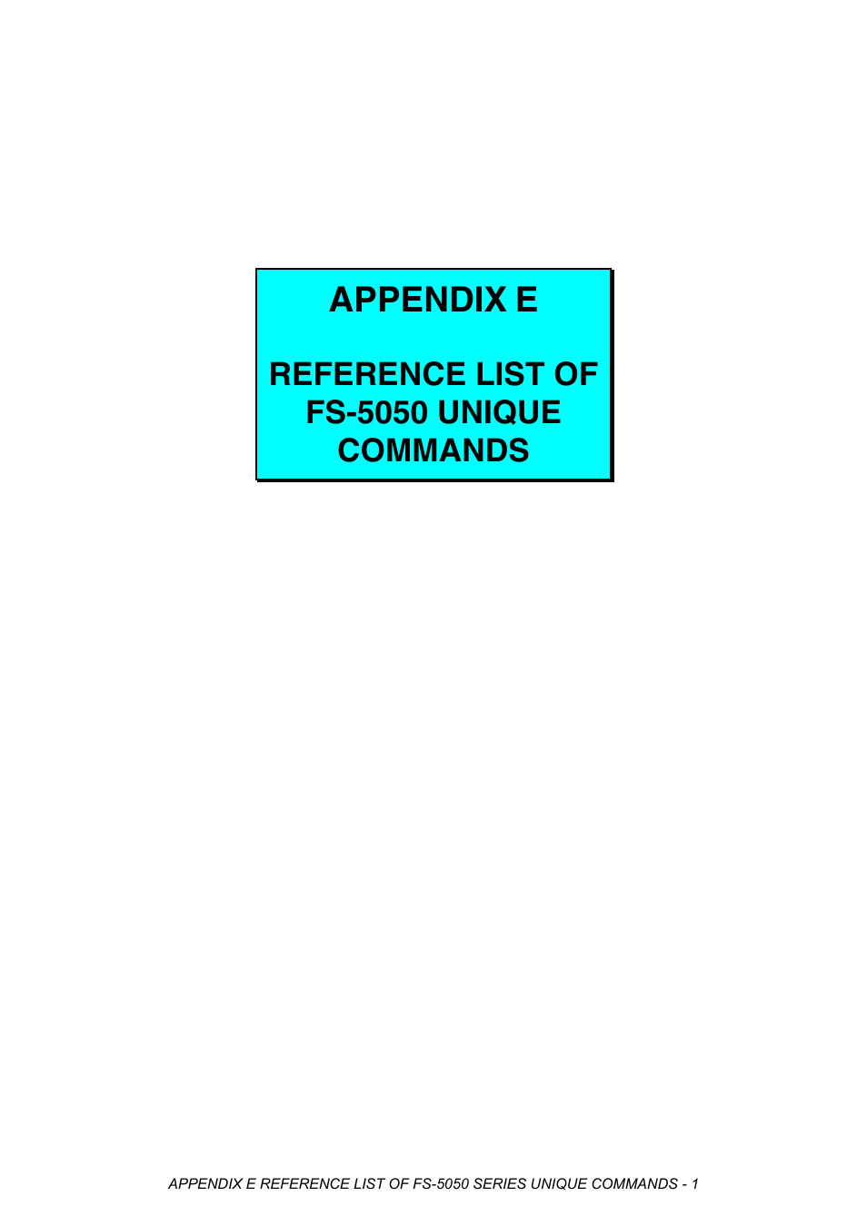 Appendix, Reference list of fs-5050 unique commands | Brother HL-2170W User Manual | Page 517 / 522