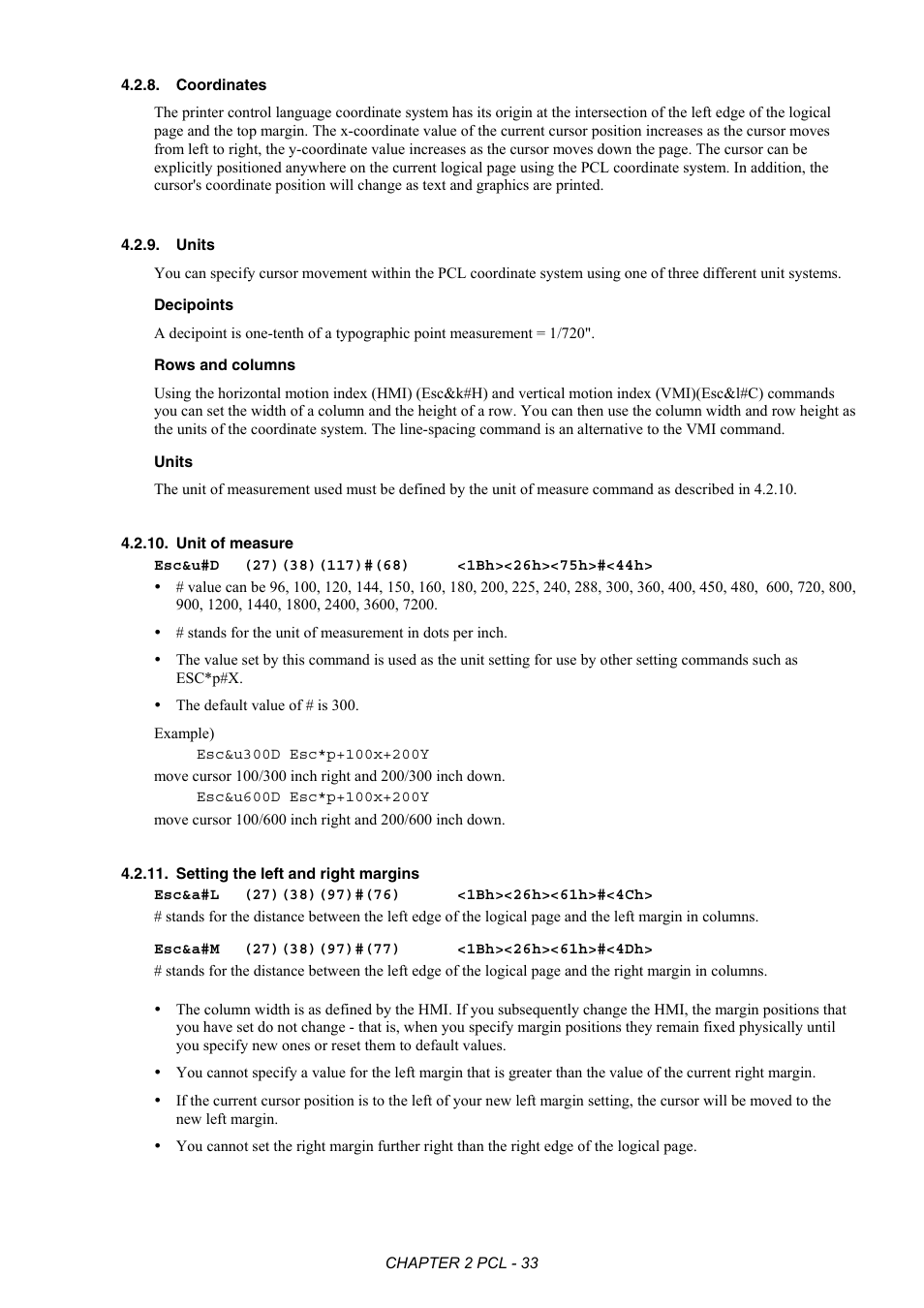 Coordinates, Units, Unit of measure | Setting the left and right margins | Brother HL-2170W User Manual | Page 52 / 522