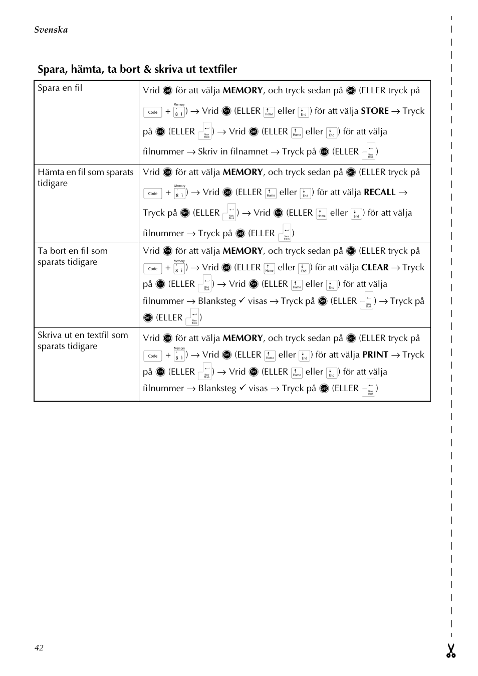 Spara, hämta, ta bort & skriva ut textfiler | Brother PT-3600 User Manual | Page 44 / 60