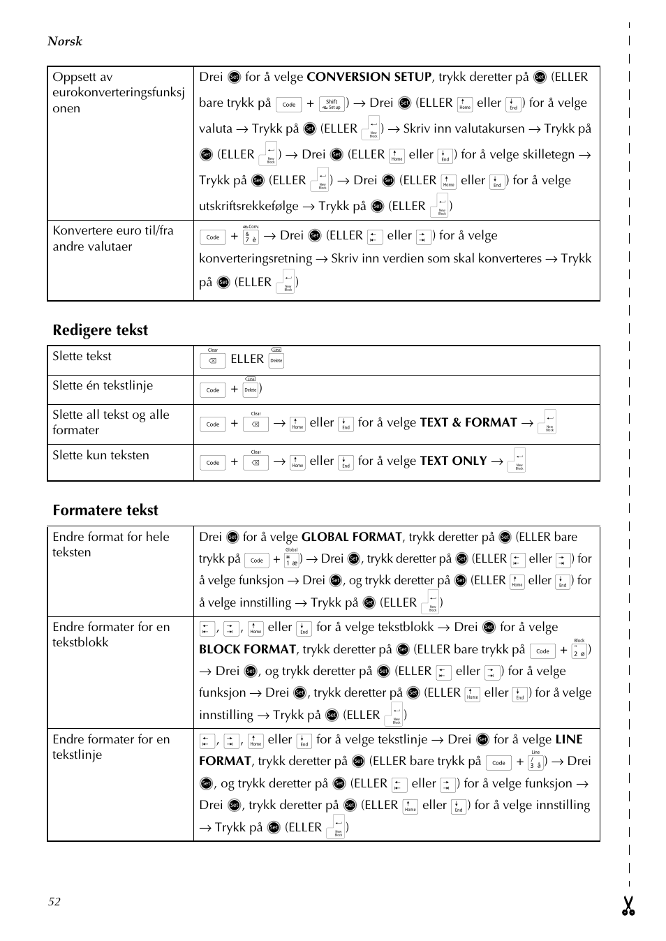 Redigere tekst, Formatere tekst | Brother PT-3600 User Manual | Page 54 / 60