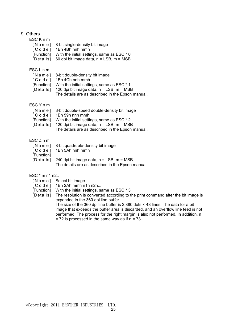Others | Brother PJ-623 User Manual | Page 25 / 32