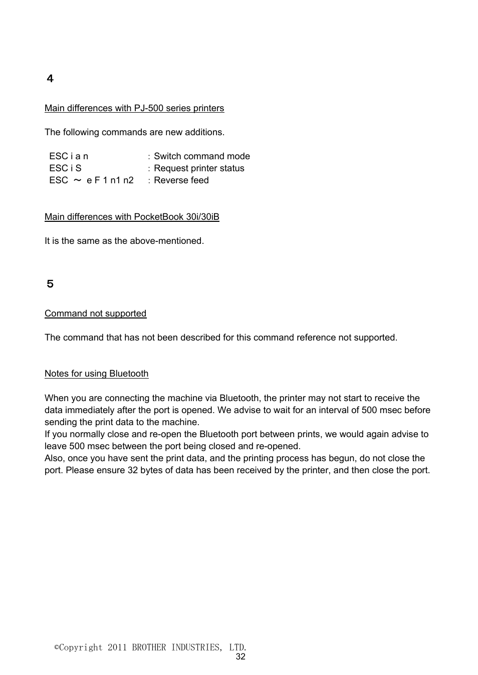 Defferences with old machine model, Notes | Brother PJ-623 User Manual | Page 32 / 32