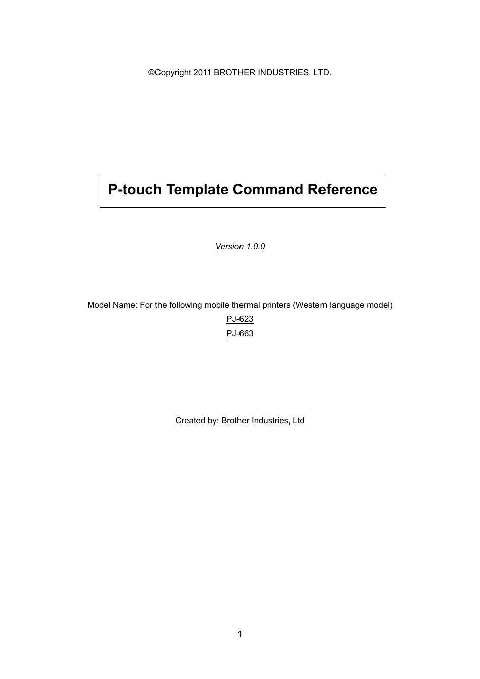 P-touch template command reference | Brother PJ-663 User Manual | Page 23 / 76