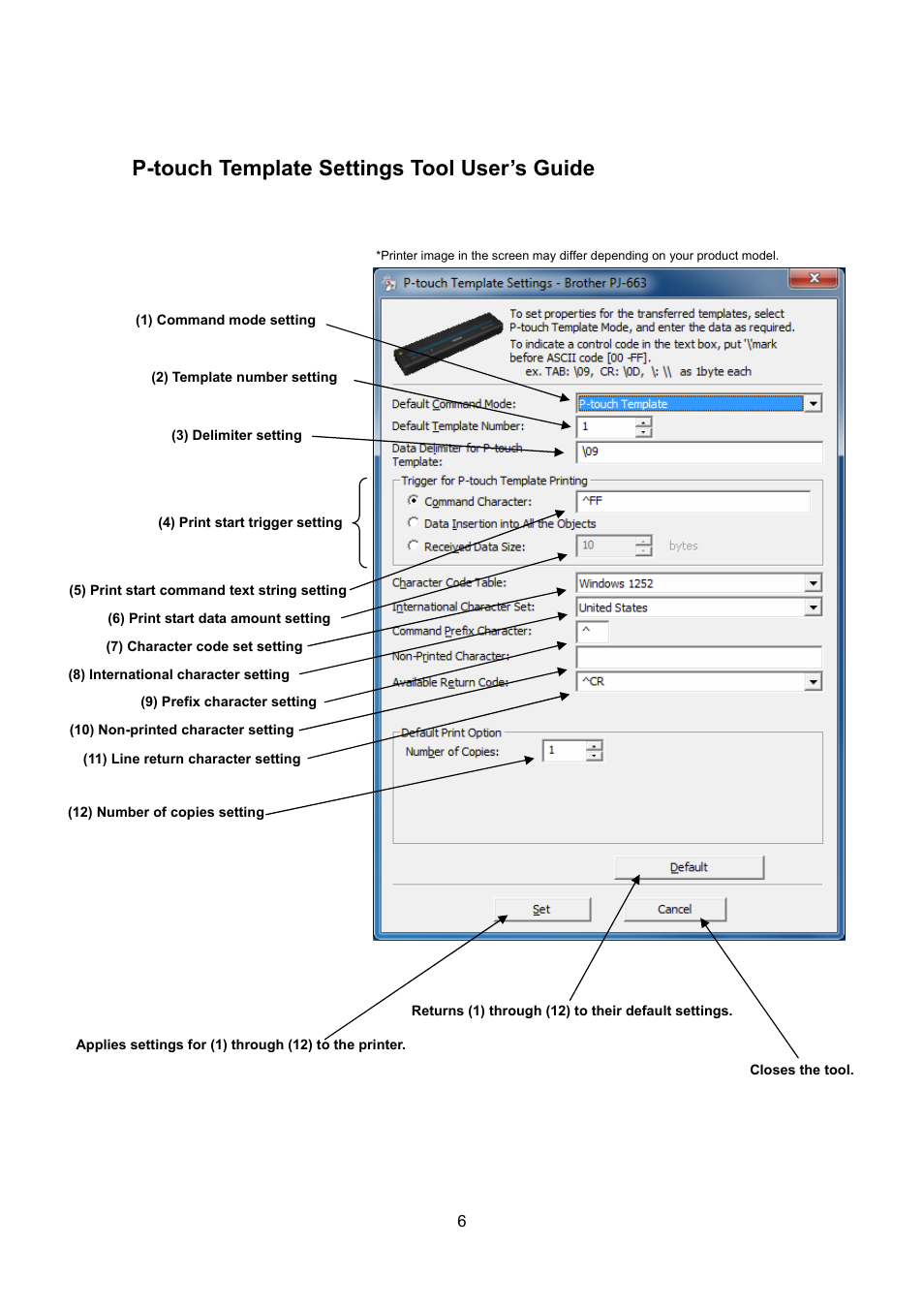 P-touch template settings tool user’s guide, In p | Brother PJ-663 User Manual | Page 6 / 76