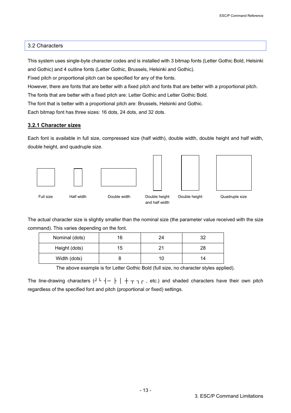 2 characters, 1 character sizes | Brother TD-2120N User Manual | Page 19 / 126