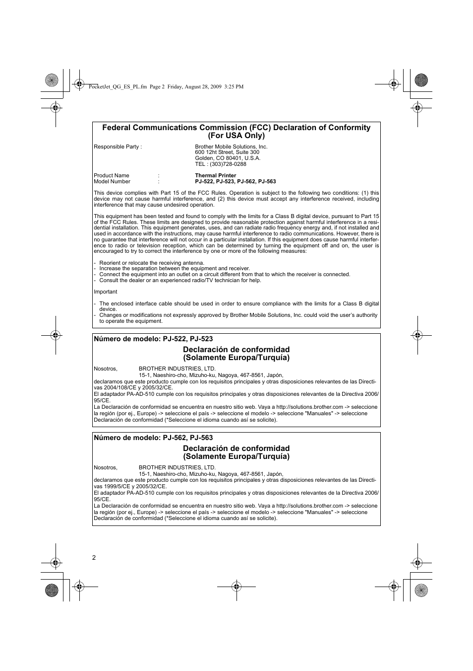 Brother PJ-523 User Manual | Page 49 / 170