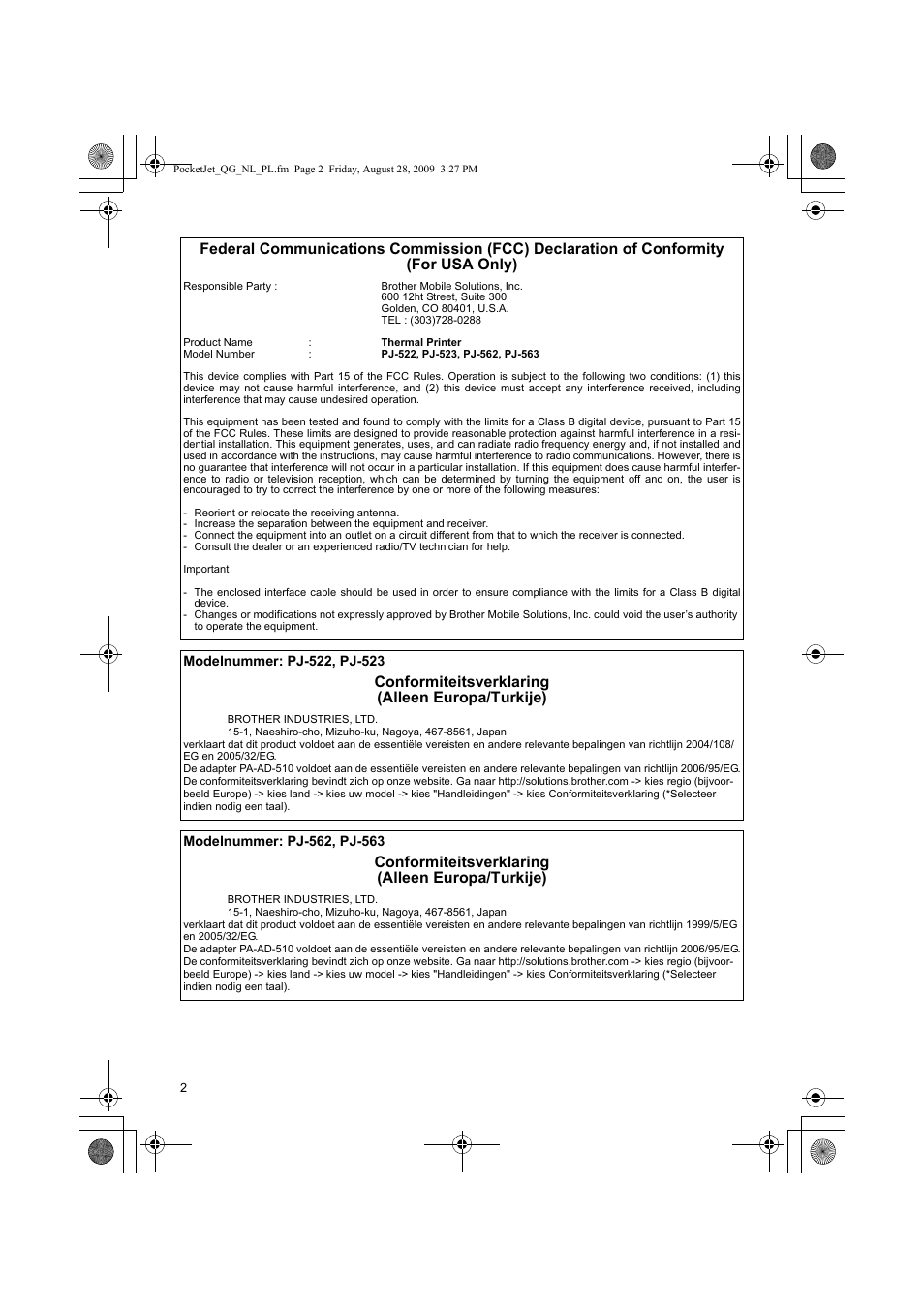 Brother PJ-523 User Manual | Page 61 / 170