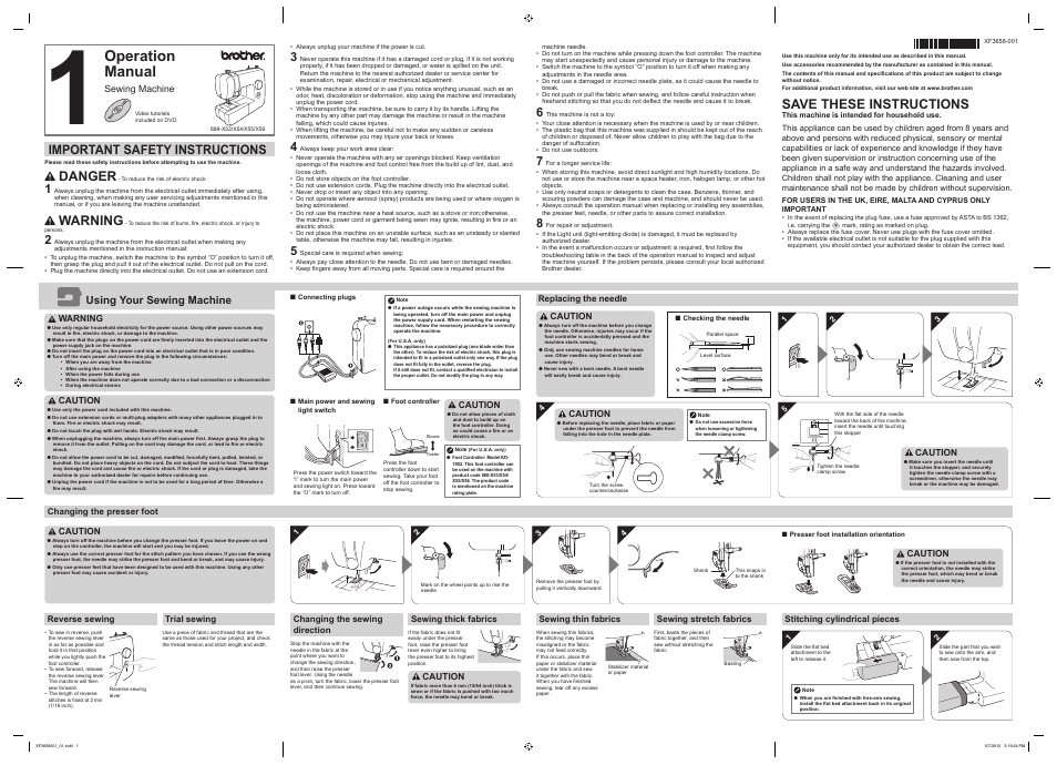 Brother J17 User Manual | 4 pages