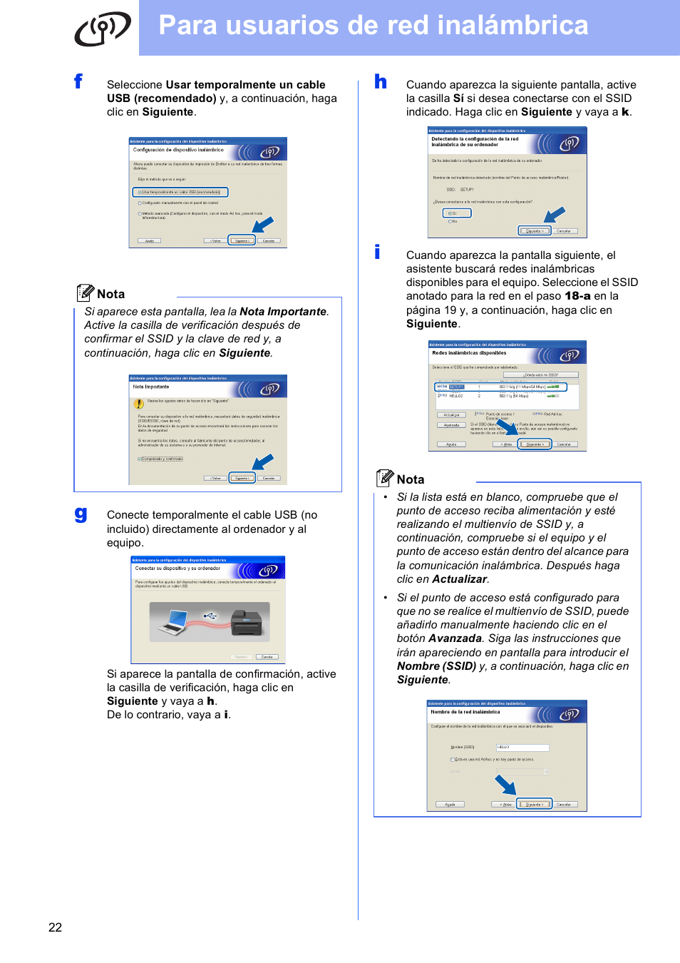 Para usuarios de red inalámbrica | Brother MFC-J625DW User Manual | Page 22 / 35