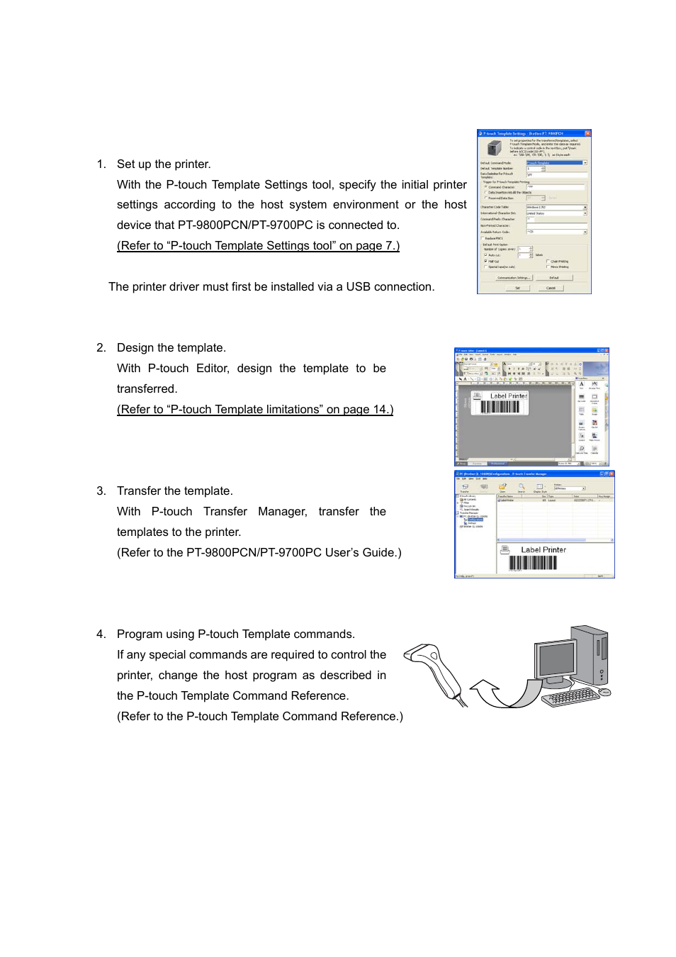 Using p-touch template | Brother PT-9700PC User Manual | Page 5 / 104