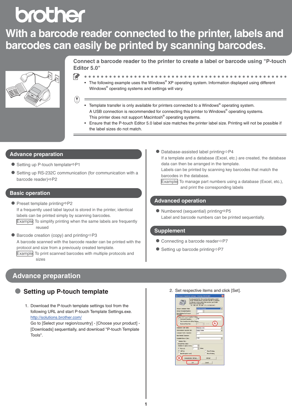 Brother TD-4000 User Manual | 10 pages