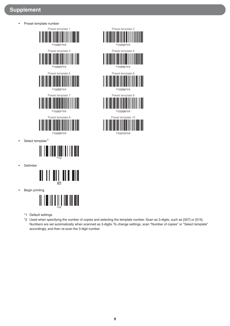 Supplement | Brother TD-4000 User Manual | Page 9 / 10