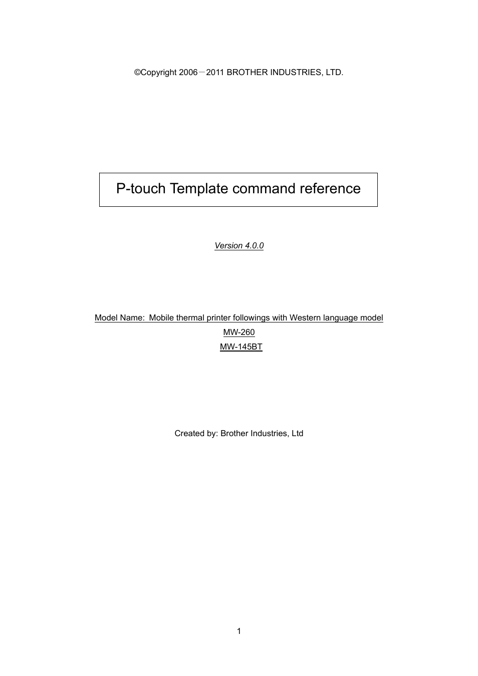 P-touch template command reference | Brother MW-260 User Manual | Page 23 / 76