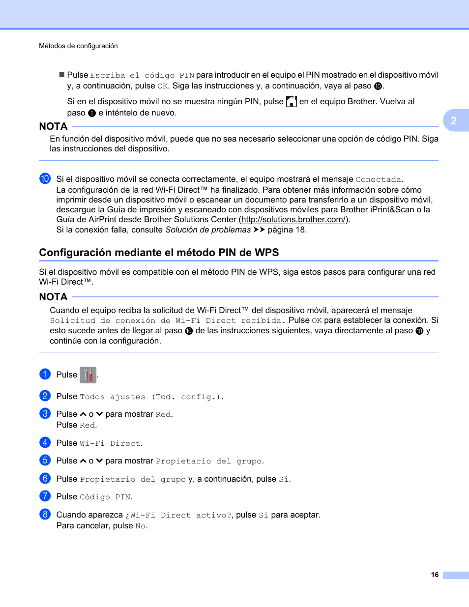 Configuración mediante el método pin de wps, Paso j | Brother MFC-J6920DW User Manual | Page 19 / 27