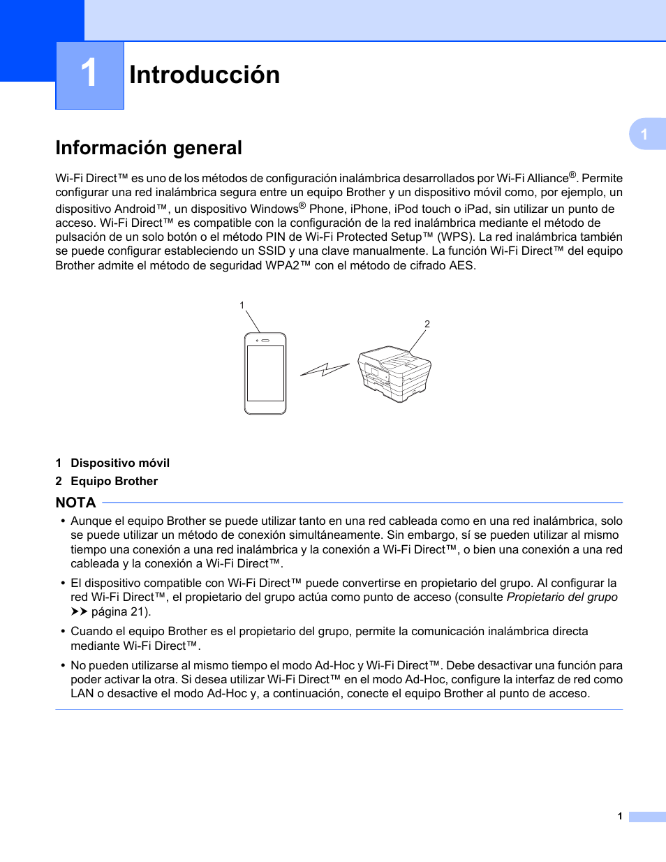 1 introducción, Información general, Introducción | Brother MFC-J6920DW User Manual | Page 4 / 27