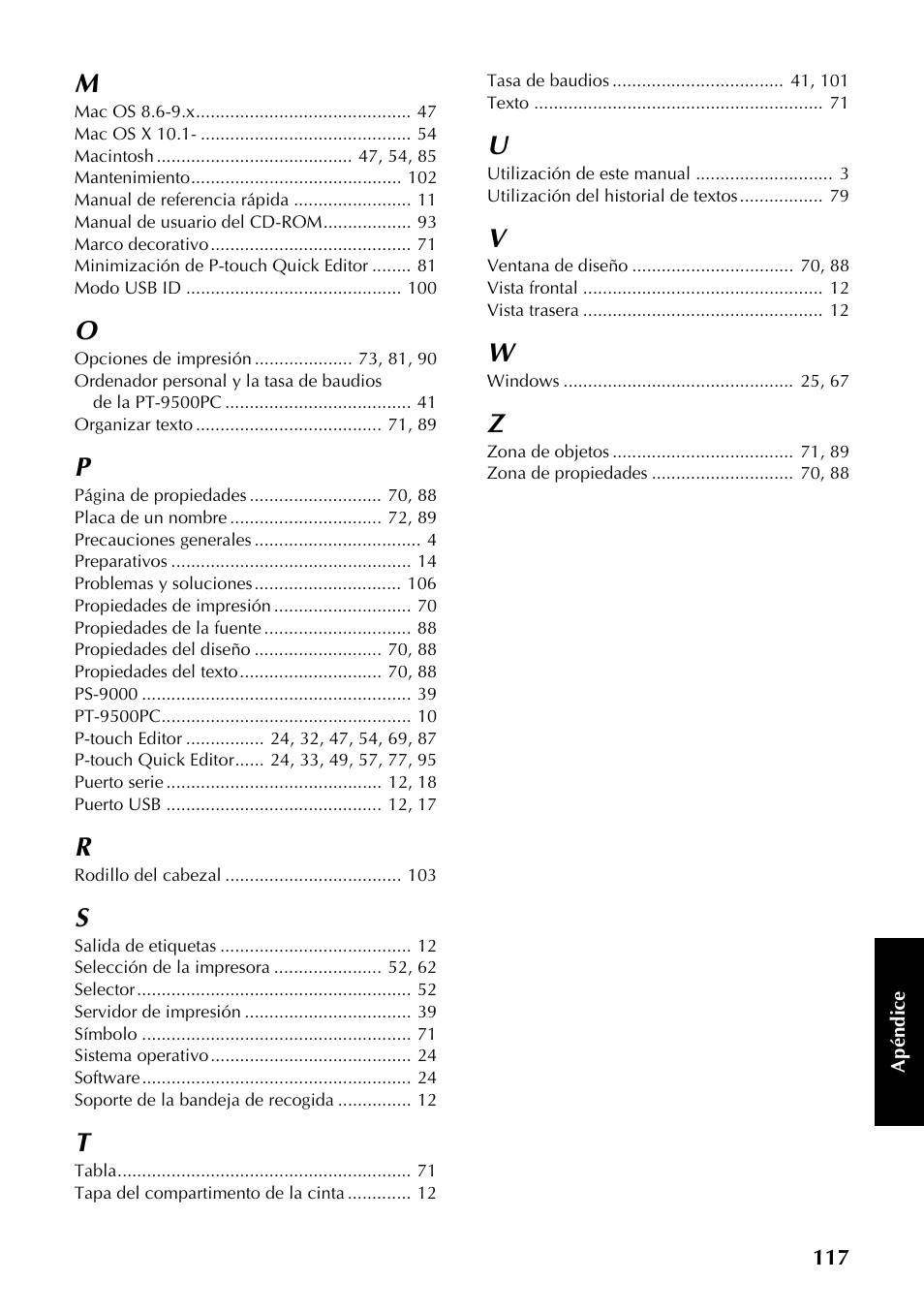 Brother PT-9500PC User Manual | Page 118 / 353