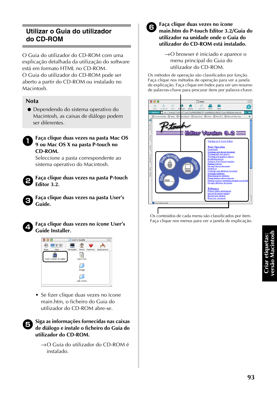 Utilizar o guia do utilizador do cd-rom | Brother PT-9500PC User Manual | Page 211 / 353