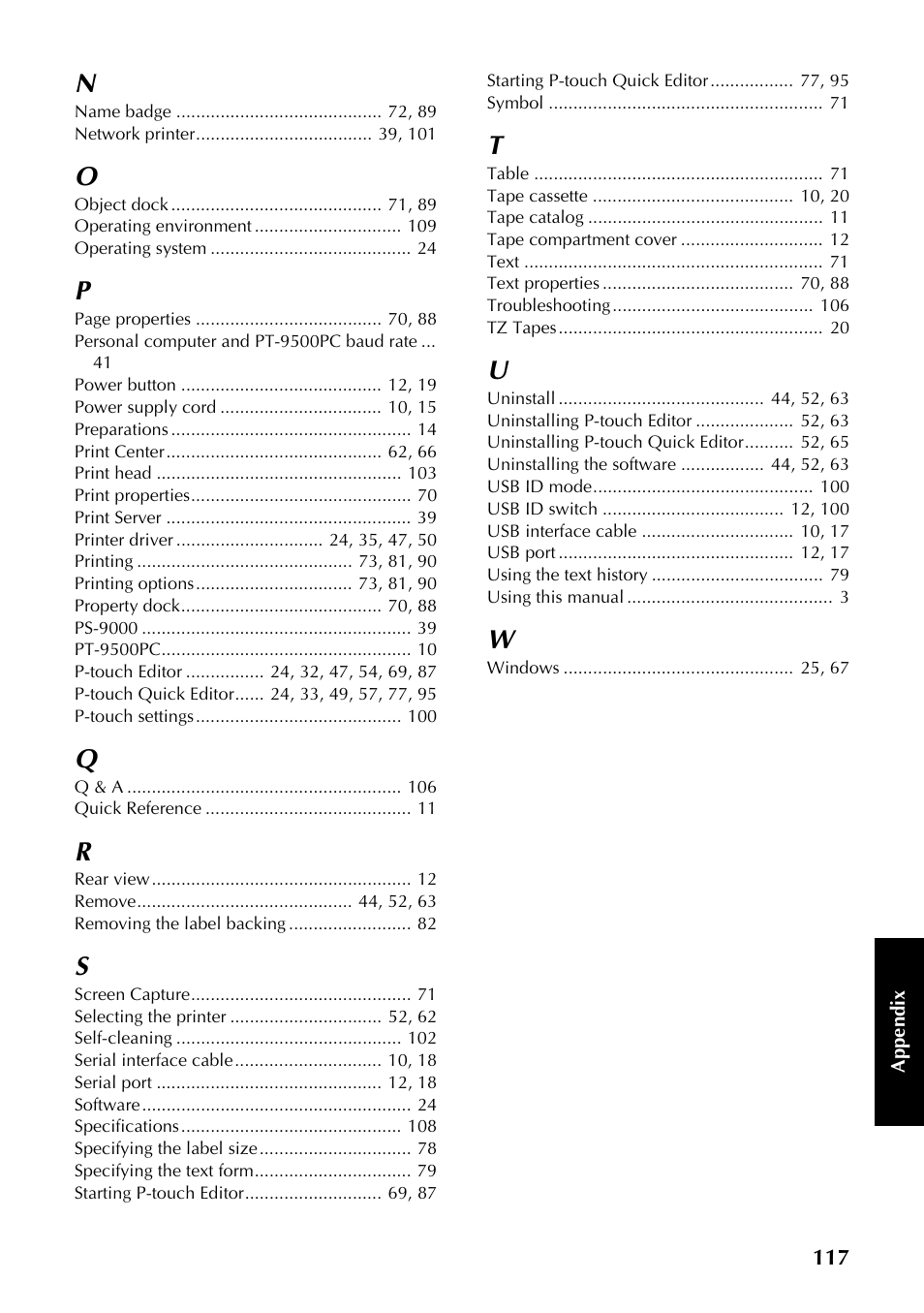 Brother PT-9500PC User Manual | Page 352 / 353