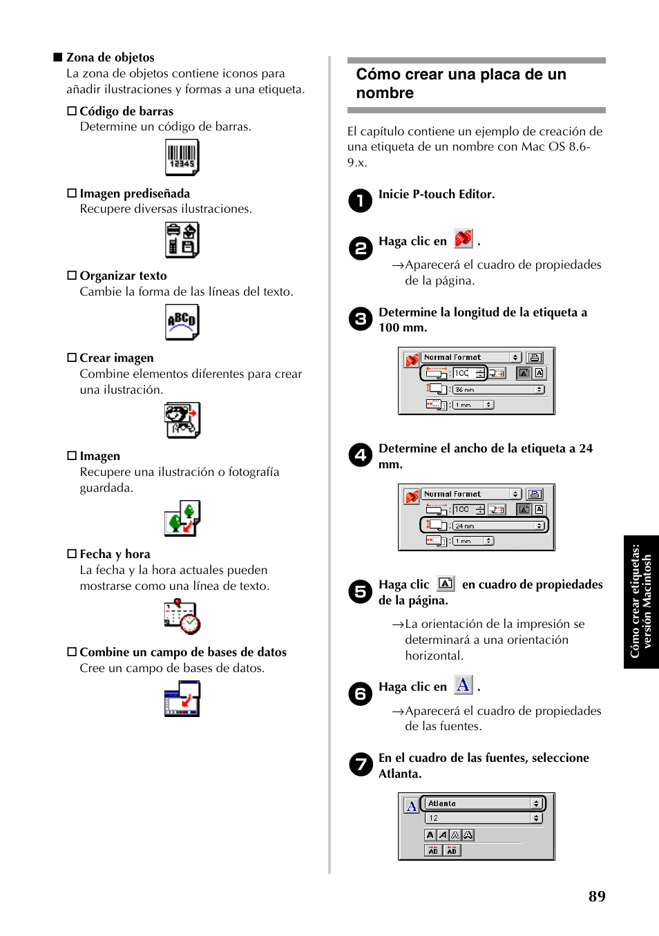 Cómo crear una placa de un nombre | Brother PT-9500PC User Manual | Page 90 / 353