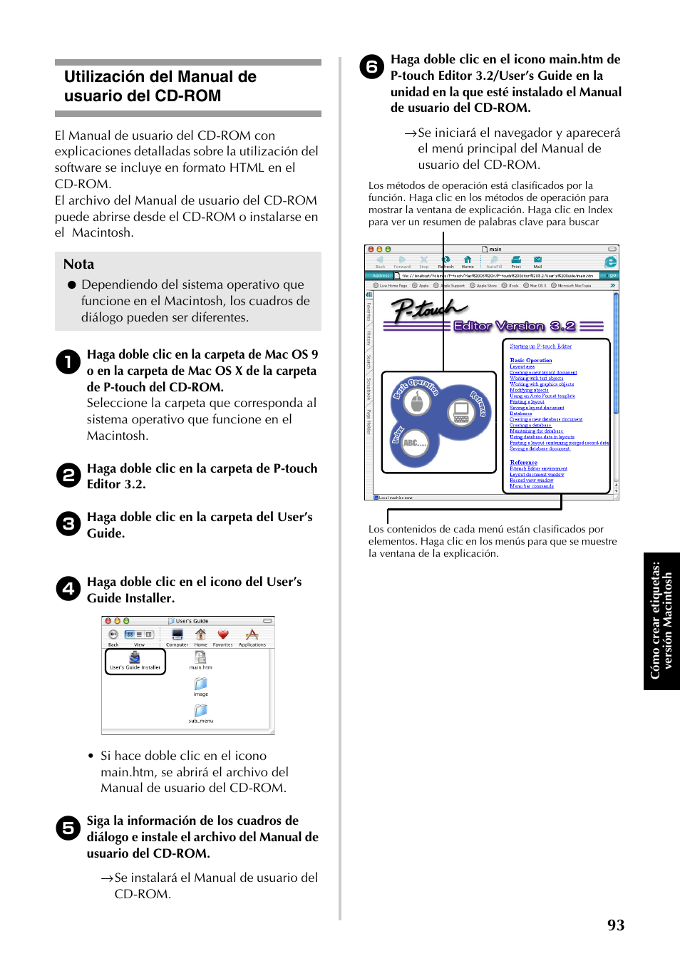 Utilización del manual de usuario del cd-rom | Brother PT-9500PC User Manual | Page 94 / 353