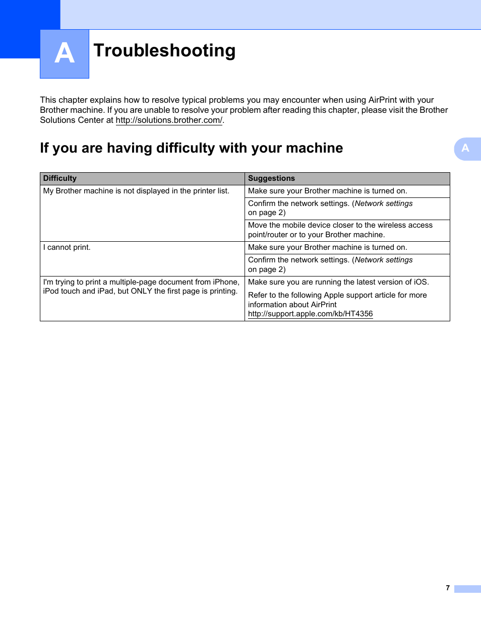 A troubleshooting, If you are having difficulty with your machine, Troubleshooting | Brother DCP-9020CDW User Manual | Page 10 / 12