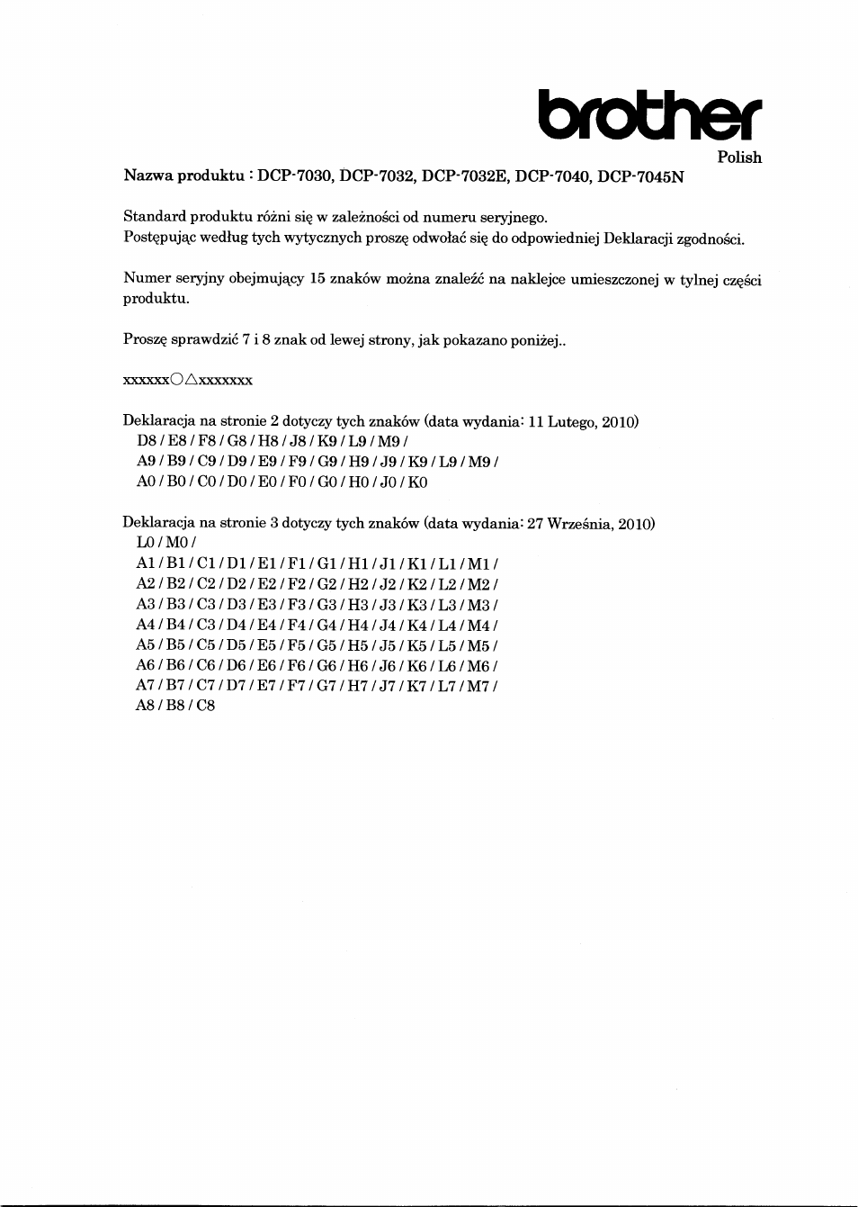 Brother, Polish | Brother DCP-7045N User Manual | Page 10 / 21