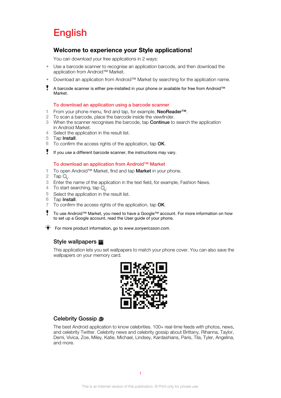 Sony Ericsson Design Experience Pack XP131(XP131) User Manual | 13 pages