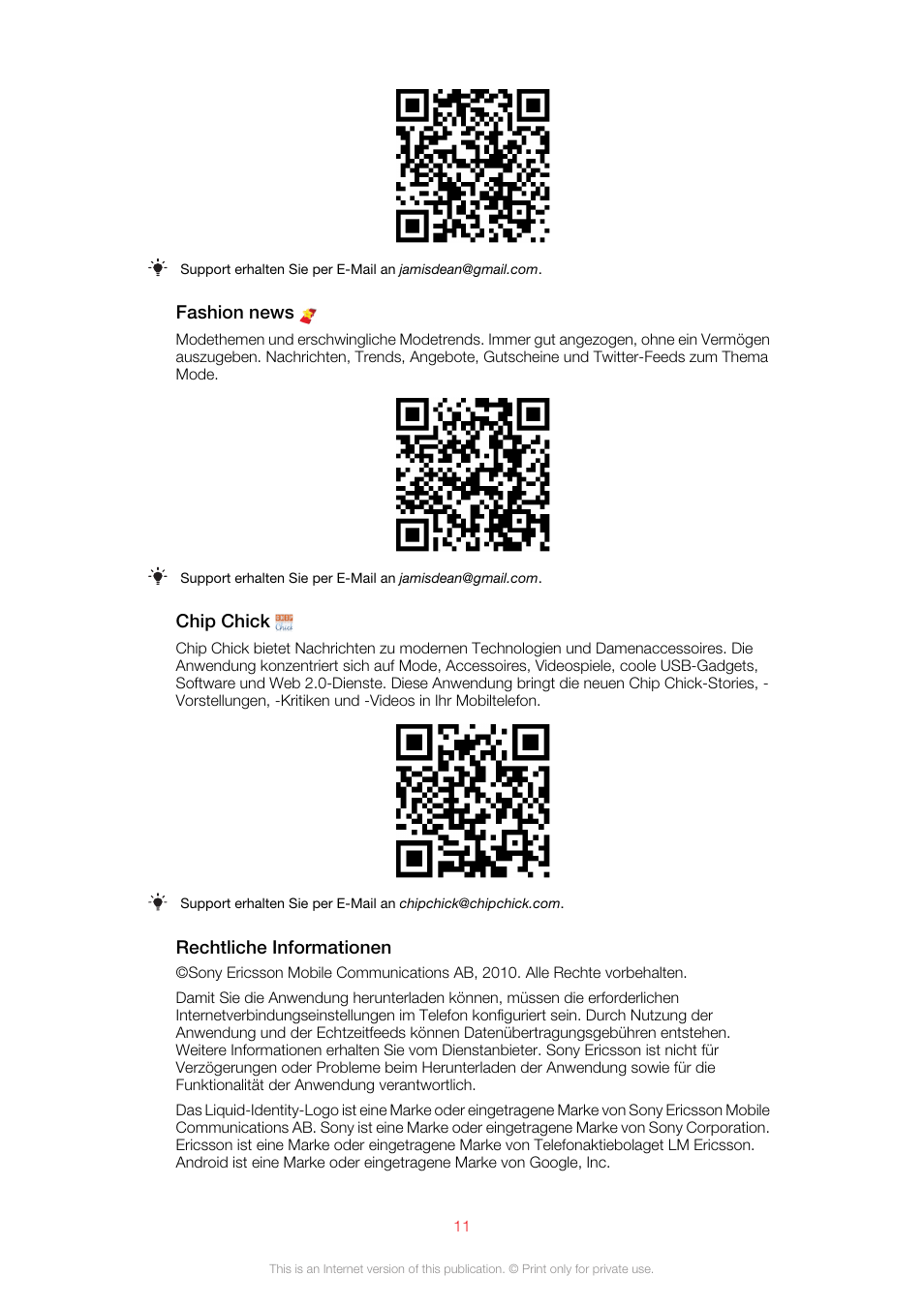 Sony Ericsson Design Experience Pack XP131(XP131) User Manual | Page 11 / 13