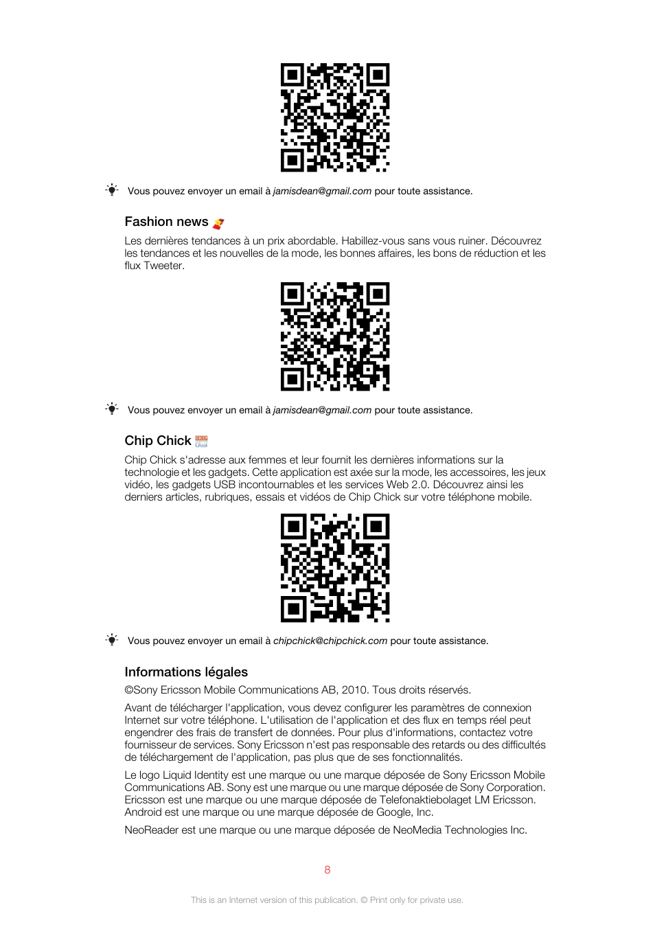 Sony Ericsson Design Experience Pack XP131(XP131) User Manual | Page 8 / 13