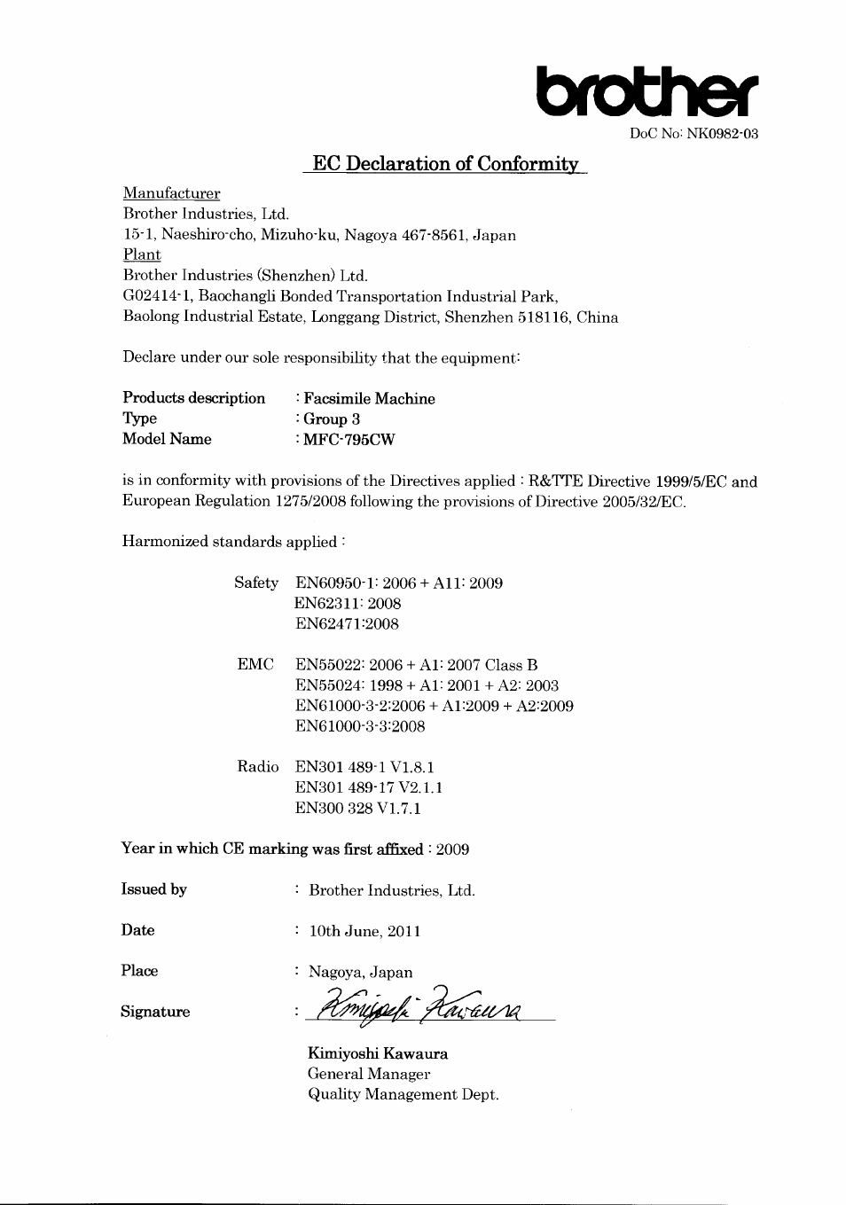 Brother MFC-795CW User Manual | 3 pages