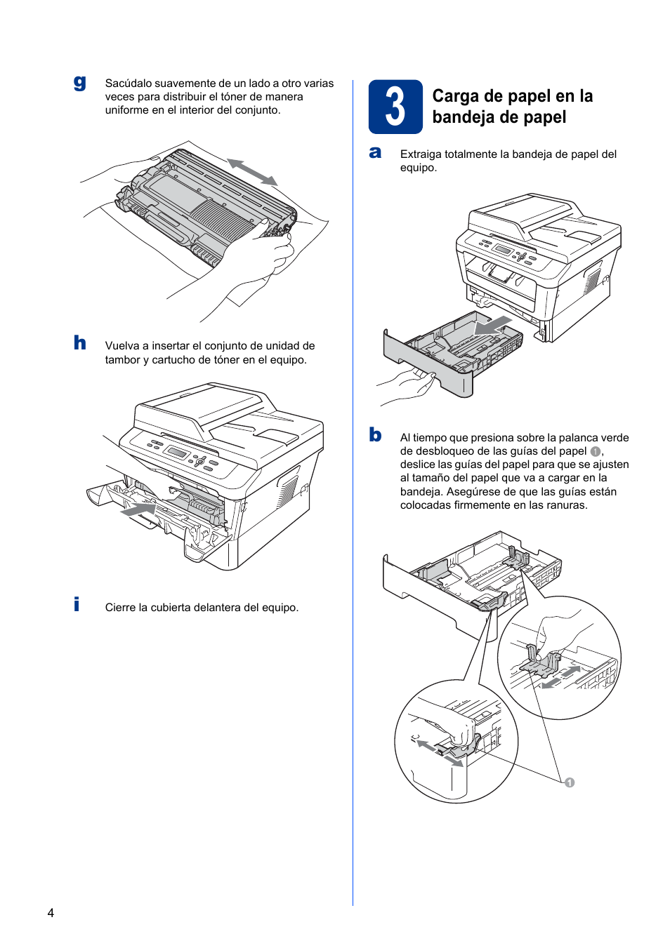 3 carga de papel en la bandeja de papel | Brother DCP-7055 User Manual | Page 4 / 20